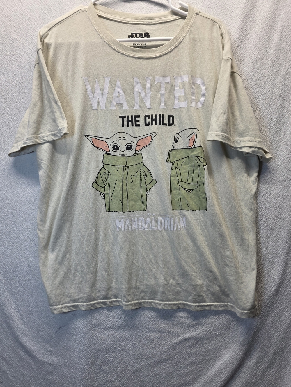 Star Wars Cream T‑Shirt with Green Grogu Graphic